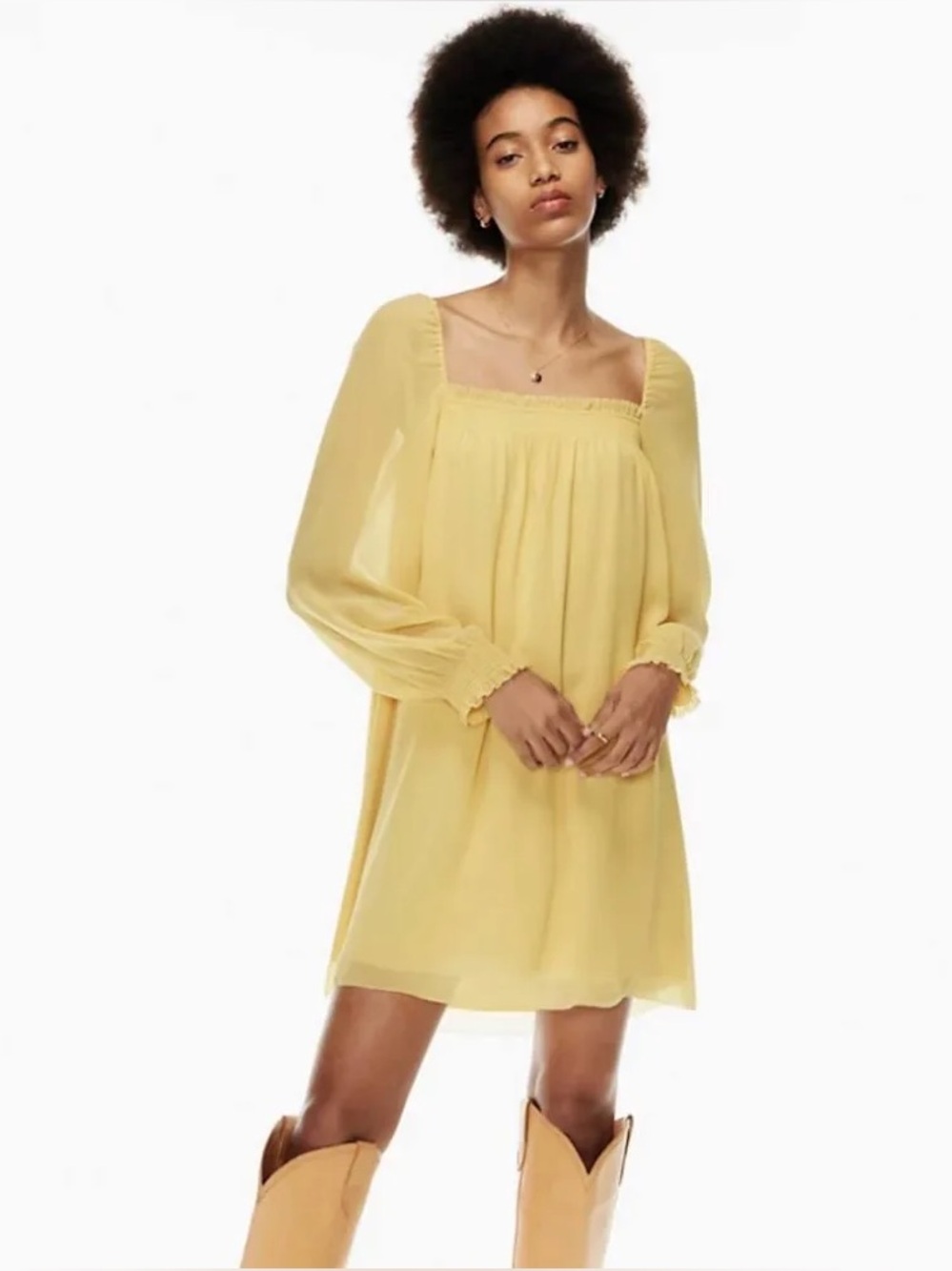 Wilfred Alana Mini Babydoll Dress in Wheat Size Large Sold Out Online!!